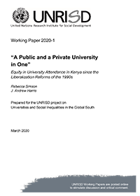 “A Public and a Private University in One”: Equity in University Attendance in Kenya since the Liberalization Reforms of the 1990s