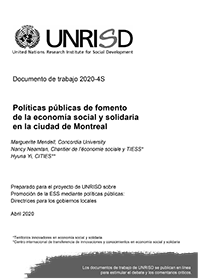 Políticas públicas de fomento de la economía social y solidaria en la ciudad de Montreal