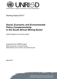 Social, Economic and Environmental Policy Complementarity in the South African Mining Sector